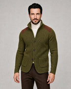 Arthur | Men’s Knit Blazer | Cardigan Jacket with Contrast Shoulder Panels and Patch Pockets-Men Blazers-Ellegamo