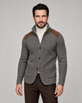 Arthur | Men’s Knit Blazer | Cardigan Jacket with Contrast Shoulder Panels and Patch Pockets-Men Blazers-Ellegamo