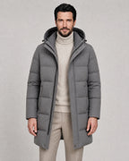 Charles | Men’s Winter Parka Coat | Long Puffer Coat with Adjustable Hood and Zip Front-Men's Parka-Ellegamo
