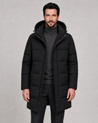 Charles | Men’s Winter Parka Coat | Long Puffer Coat with Adjustable Hood and Zip Front-Men's Parka-Ellegamo
