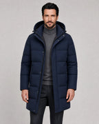 Charles | Men’s Winter Parka Coat | Long Puffer Coat with Adjustable Hood and Zip Front-Men's Parka-Ellegamo