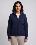 Clara | Women’s Zip-Up Knitted Cardigan | Knit Jacket with Funnel Neck and Front Pockets-Women's Sweater-Ellegamo