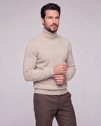 Edward | Men’s Knit Turtleneck Sweater | Roll Neck Jumper with Long Sleeves and Ribbed Cuffs-Men's Sweaters-Ellegamo