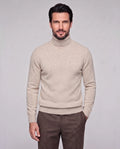 Edward | Men’s Knit Turtleneck Sweater | Roll Neck Jumper with Long Sleeves and Ribbed Cuffs-Men's Sweaters-Ellegamo