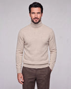 Edward | Men’s Knit Turtleneck Sweater | Roll Neck Jumper with Long Sleeves and Ribbed Cuffs-Men's Sweaters-Ellegamo