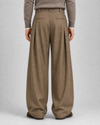 Frederick | Men’s High-Waisted Wide-Leg Pleated Trousers | Smart Trousers with Belt Loops and Full-Length Legs-Men's Bottoms-Ellegamo