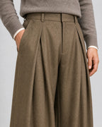 Frederick | Men’s High-Waisted Wide-Leg Pleated Trousers | Smart Trousers with Belt Loops and Full-Length Legs-Men's Bottoms-Ellegamo
