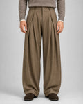 Frederick | Men’s High-Waisted Wide-Leg Pleated Trousers | Smart Trousers with Belt Loops and Full-Length Legs-Men's Bottoms-Ellegamo