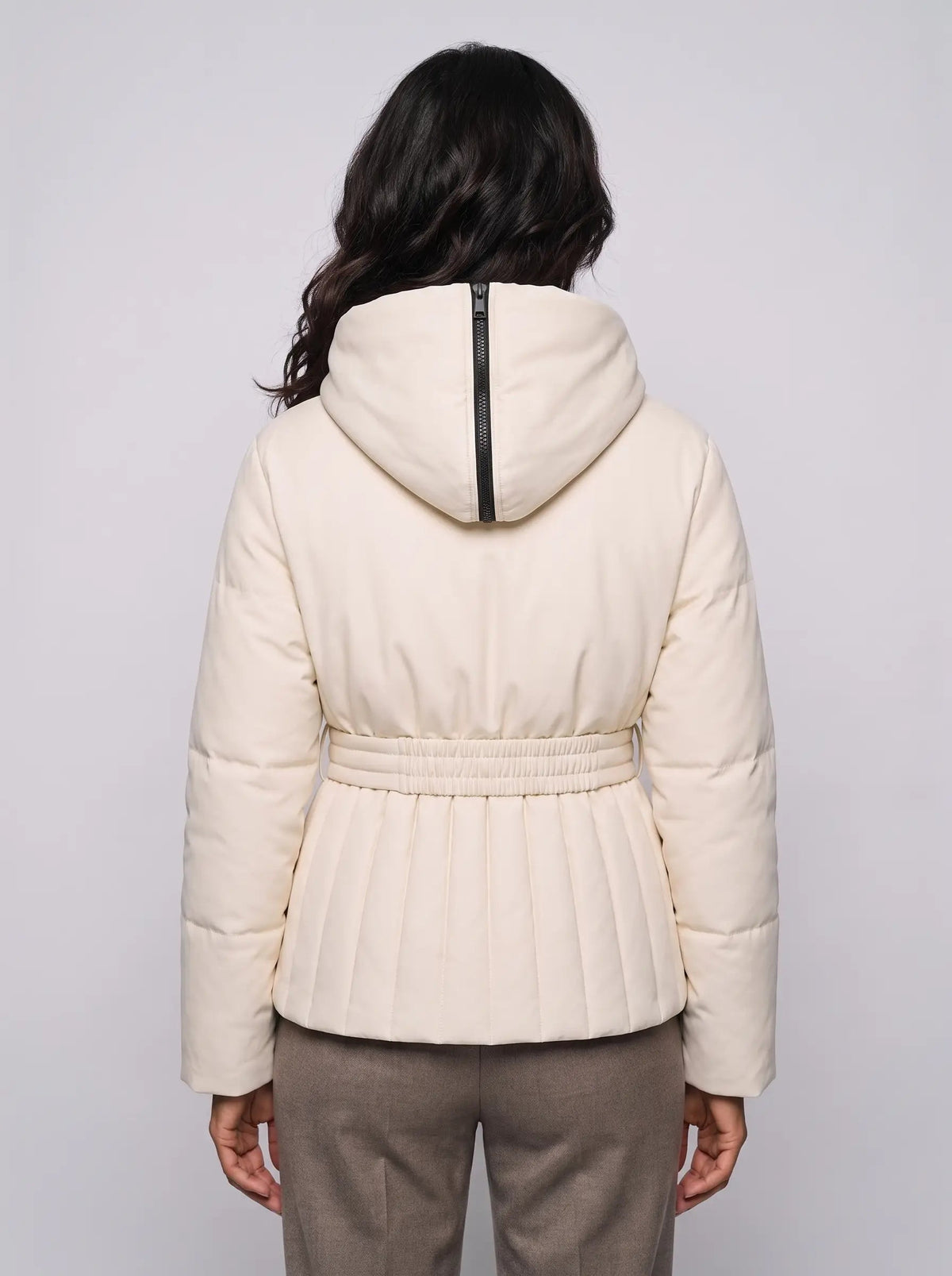 Harriet | Women’s Quilted Jacket | Belted Puffer Jacket with Hood and Zip Front-Puffer Jackets-Ellegamo