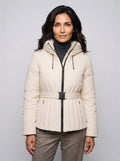 Harriet | Women’s Quilted Jacket | Belted Puffer Jacket with Hood and Zip Front-Puffer Jackets-Ellegamo