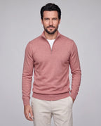 Henry | Men’s Quarter Zip Knit Sweater | Pullover Jumper with Stand Collar and Ribbed Cuffs-Men's Sweaters-Ellegamo