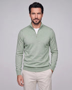 Henry | Men’s Quarter Zip Knit Sweater | Pullover Jumper with Stand Collar and Ribbed Cuffs-Men's Sweaters-Ellegamo
