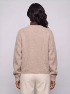 Imogen | Women’s Fluffy Knit Cardigan | Button-Up Knitwear with V-Neck and Long Sleeves-Women's Cardigan-Ellegamo
