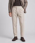 James | Men’s Tailored Fit Trousers | Smart Trousers with Front Pleats and Tapered Legs-Men's Bottoms-Ellegamo