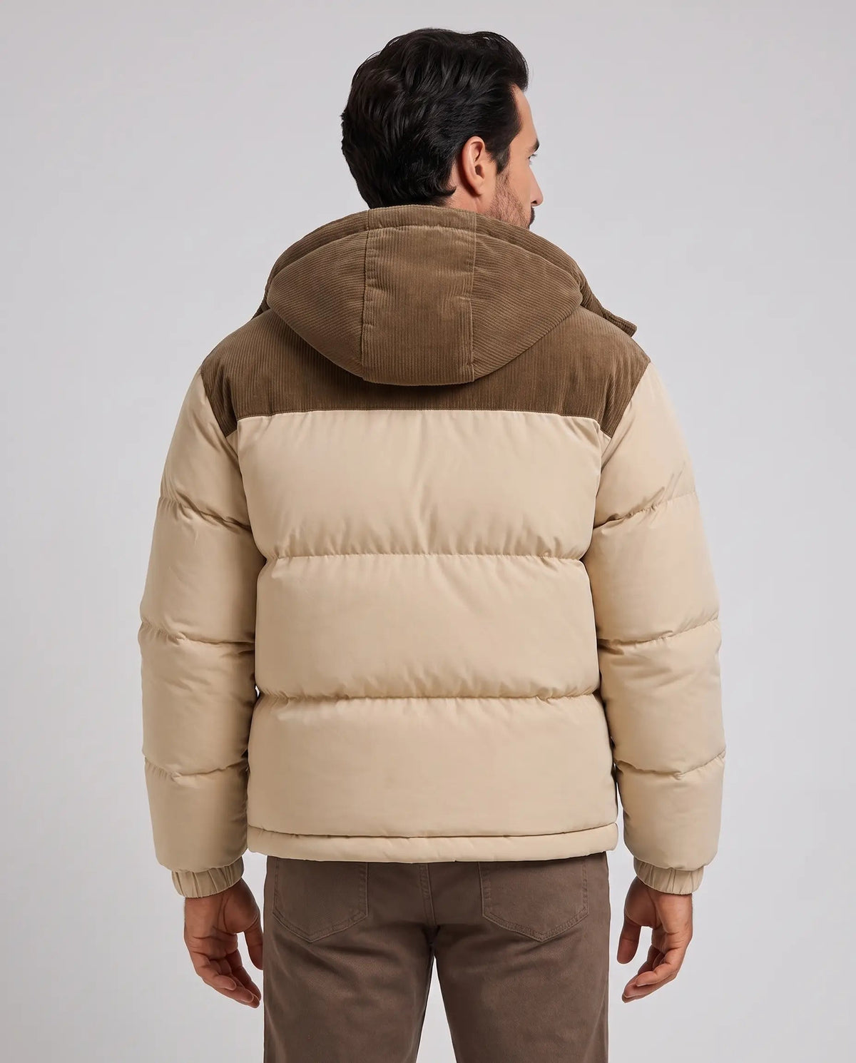 Oliver | Men’s Puffer Jacket | Quilted Coat with Hood and Contrast Panels-Men's Puffer Jacket-Ellegamo