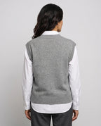 Phoebe | Women’s Sweater Vest | Knitted Tank Top with V-Neck and Ribbed Hem-Women's Sweater-Ellegamo
