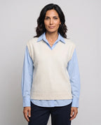 Phoebe | Women’s Sweater Vest | Knitted Tank Top with V-Neck and Ribbed Hem-Women's Sweater-Ellegamo