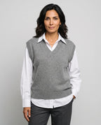 Phoebe | Women’s Sweater Vest | Knitted Tank Top with V-Neck and Ribbed Hem-Women's Sweater-Ellegamo