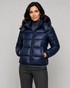 Sophie | Women’s Hooded Puffer Jacket | Quilted Coat with Zip Front and Gathered Cuffs-Puffer Jackets-Ellegamo