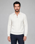 Thomas | Men’s Cable Knit Quarter Zip Sweater | Pullover Jumper with Fold-Over Collar and Ribbed Cuffs-Men Sweaters-Ellegamo