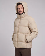 William | Men’s Hooded Puffer Jacket | Quilted Coat with Zip Front and Ribbed Cuffs-Men's Coats & Jackets-Ellegamo